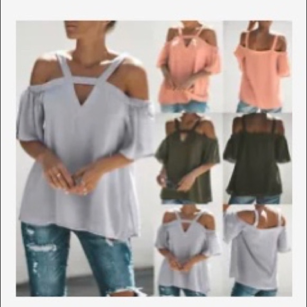 Cold Shoulder peach blouse